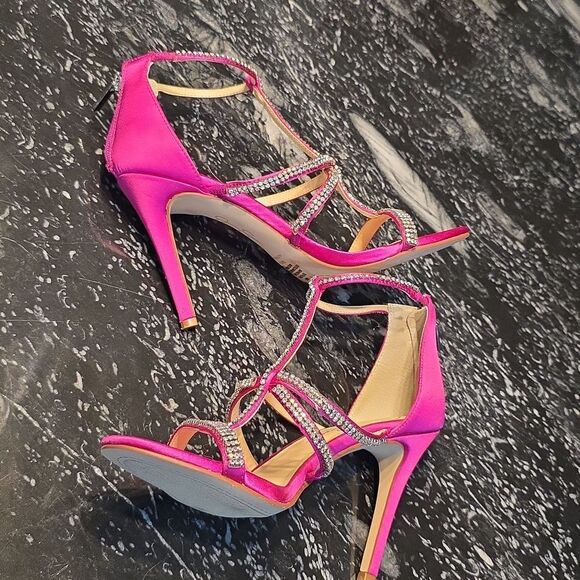 BRAND NEW JESSICA SIMPSON WOMEN'S SIDRA RHINESSTONE STILETTO HEEL SANDAL - Picture 8 of 16